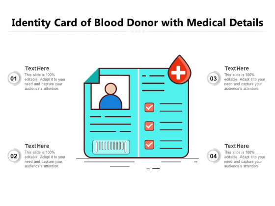 Identity Card Of Blood Donor With Medical Details Ppt PowerPoint Presentation Model Slide PDF