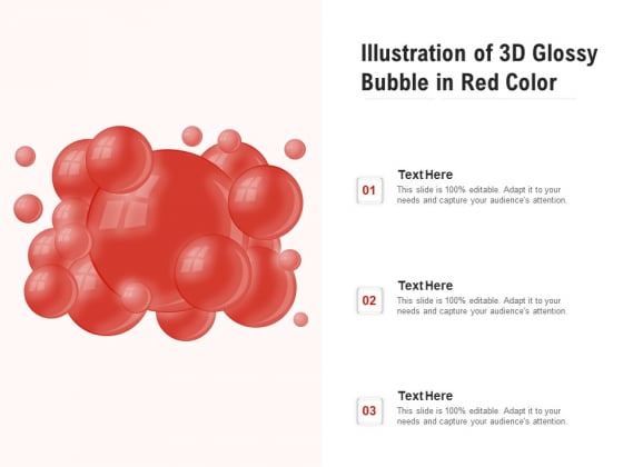 Illustration Of 3D Glossy Bubble In Red Color Ppt PowerPoint Presentation File Designs PDF