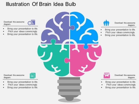 Illustration Of Brain Idea Bulb Powerpoint Templates