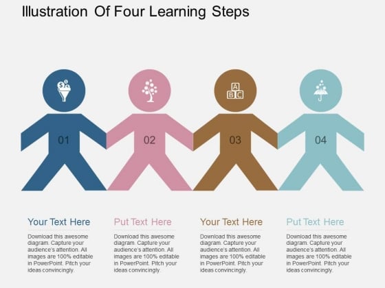 Illustration Of Four Learning Steps Powerpoint Template Illustration Of Four Learning Steps Powerpoint Template