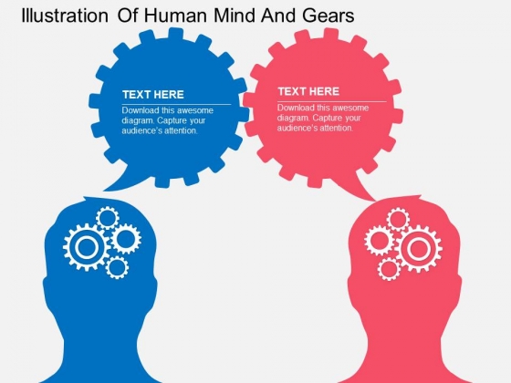 Illustration Of Human Mind And Gears Powerpoint Templates Illustration Of Human Mind And Gears Powerpoint Templates