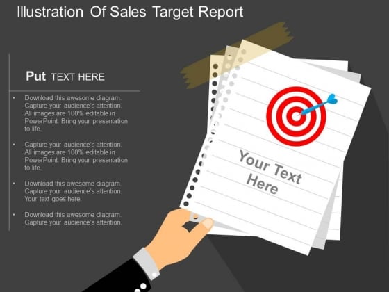 Illustration Of Sales Target Report Powerpoint Template