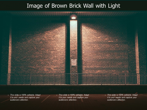 Image Of Brown Brick Wall With Light Ppt PowerPoint Presentation Outline Information