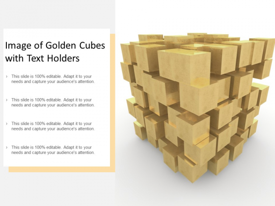 Image Of Golden Cubes With Text Holders Ppt PowerPoint Presentation Infographic Template Brochure