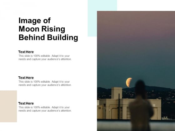 Image Of Moon Rising Behind Building Ppt PowerPoint Presentation Show Mockup