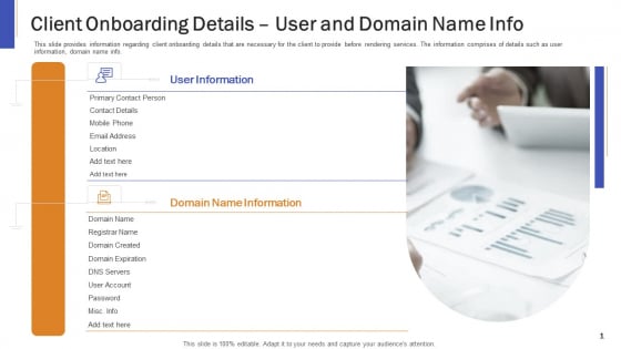 Impeccable Information Technology Facility Client Onboarding Details User And Domain Name Info Clipart PDF Impeccable Information Technology Facility Client Onboarding Details User And Domain Name Info Clipart PDF