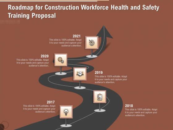 Implementing Safety Construction Roadmap For Construction Workforce Health And Safety Training Proposal Icons PDF