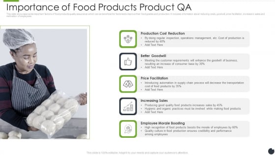 Importance Of Food Products Product QA Brochure PDF Importance Of Food Products Product QA Brochure PDF