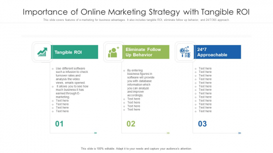 Importance Of Online Marketing Strategy With Tangible ROI Ppt Infographic Template Icons PDF Importance Of Online Marketing Strategy With Tangible ROI Ppt Infographic Template Icons PDF