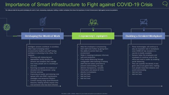 Importance Of Smart Infrastructure To Fight Against COVID 19 Crisis Mockup PDF Importance Of Smart Infrastructure To Fight Against COVID 19 Crisis Mockup PDF