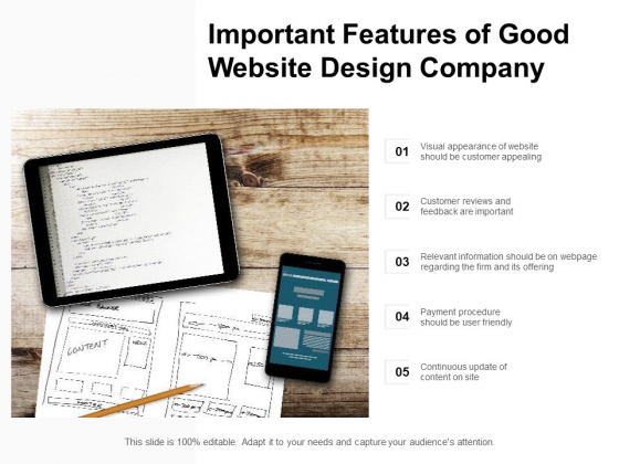 Important Features Of Good Website Design Company Ppt PowerPoint Presentation Icon Elements Important Features Of Good Website Design Company Ppt PowerPoint Presentation Icon Elements