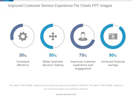 Improved Customer Service Experience Pie Charts Ppt PowerPoint Presentation Templates