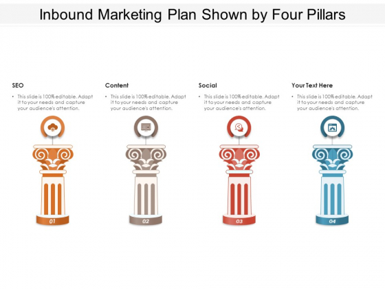 Inbound Marketing Plan Shown By Four Pillars Ppt PowerPoint Presentation Slides Portrait PDF