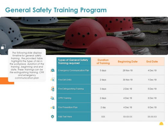 Incident Management Process Safety General Safety Training Program Brochure PDF