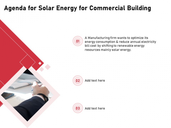 Incorporating Solar PV Commercial Building Agenda For Solar Energy For Commercial Building Template PDF Incorporating Solar PV Commercial Building Agenda For Solar Energy For Commercial Building Template PDF