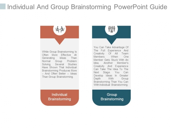 Individual And Group Brainstorming Powerpoint Guide