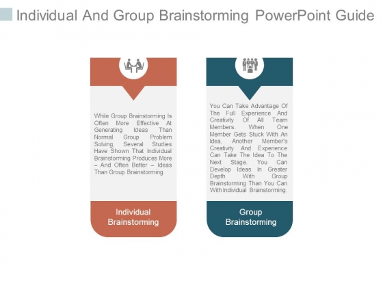 Individual And Group Brainstorming Powerpoint Guide Individual And Group Brainstorming Powerpoint Guide