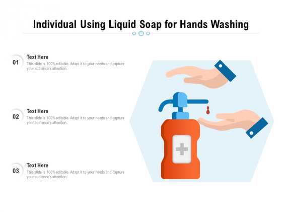 Individual Using Liquid Soap For Hands Washing Ppt PowerPoint Presentation File Icon PDF