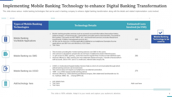 Industry Transformation Approaches Banking Sector Employee Development Implementing Mobile Banking Template PDF Industry Transformation Approaches Banking Sector Employee Development Implementing Mobile Banking Template PDF