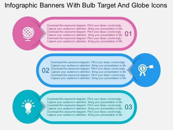 Infographic Banners With Bulb Target And Globe Icons Powerpoint Templates Infographic Banners With Bulb Target And Globe Icons Powerpoint Templates