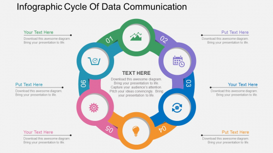 Infographic Cycle Of Data Communication Powerpoint Template