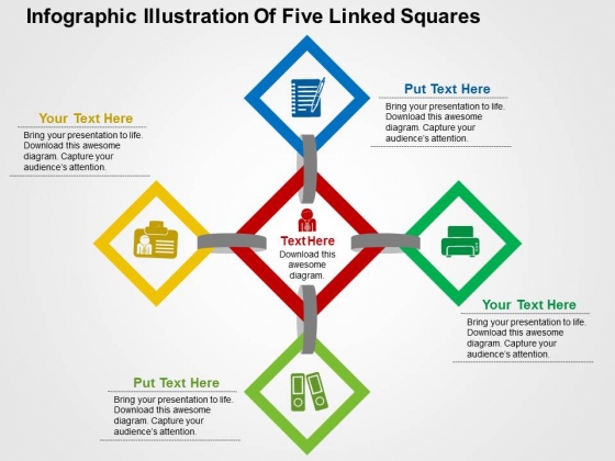 Infographic Illustration Of Five Linked Squares Powerpoint Templates Infographic Illustration Of Five Linked Squares Powerpoint Templates