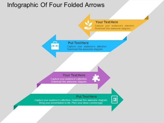 Infographic Of Four Folded Arrows Powerpoint Template Infographic Of Four Folded Arrows Powerpoint Template