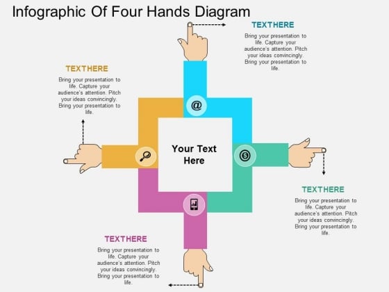 Infographic Of Four Hands Diagram Powerpoint Template Infographic Of Four Hands Diagram Powerpoint Template