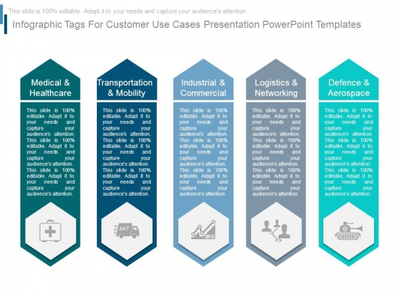 infographic tags for customer use cases presentation using powerpoint templates