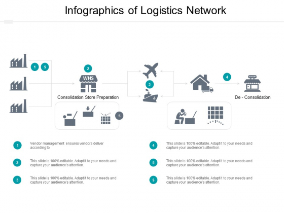 Infographics Of Logistics Network Ppt PowerPoint Presentation Show Diagrams