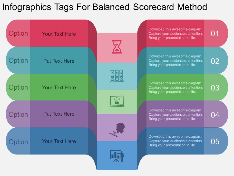 Infographics Tags For Balanced Scorecard Method Powerpoint Template