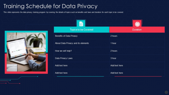 Information Privacy IT Training Schedule For Data Privacy Demonstration PDF