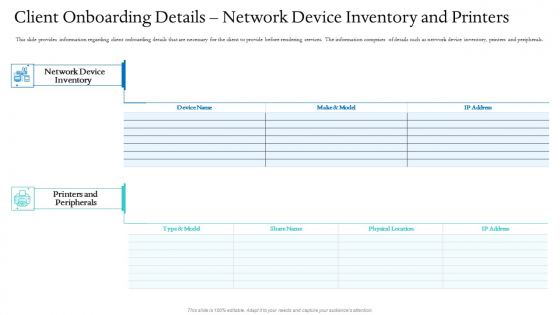 Information Technology Facilities Governance Client Onboarding Details Network Device Inventory And Printers Icons PDF Information Technology Facilities Governance Client Onboarding Details Network Device Inventory And Printers Icons PDF