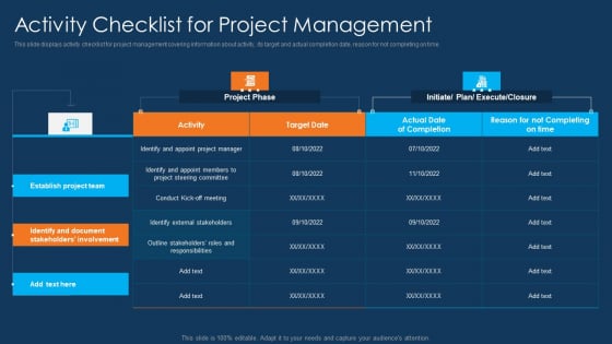 Information Technology Project Initiation Activity Checklist For Project Management Icons PDF Information Technology Project Initiation Activity Checklist For Project Management Icons PDF