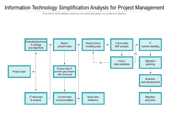 Information Technology Simplification Analysis For Project Management Ppt PowerPoint Presentation Gallery Pictures PDF