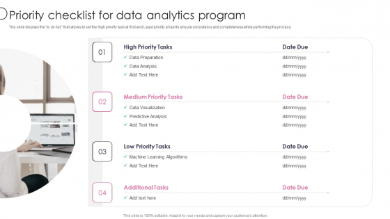 Information Transformation Process Toolkit Priority Checklist For Data Analytics Program Clipart PDF Information Transformation Process Toolkit Priority Checklist For Data Analytics Program Clipart PDF