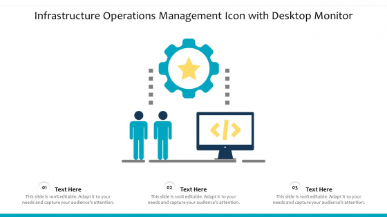Infrastructure Operations Management Icon With Desktop Monitor Ppt Show Shapes PDF