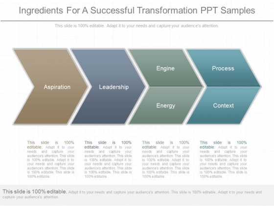 Ingredients For A Successful Transformation Ppt Samples
