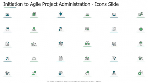 Initiation To Agile Project Administration Initiation To Agile Project Administration Icons Slide Clipart PDF