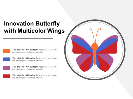 Innovation Butterfly With Multicolor Wings Ppt PowerPoint Presentation Styles Maker PDF