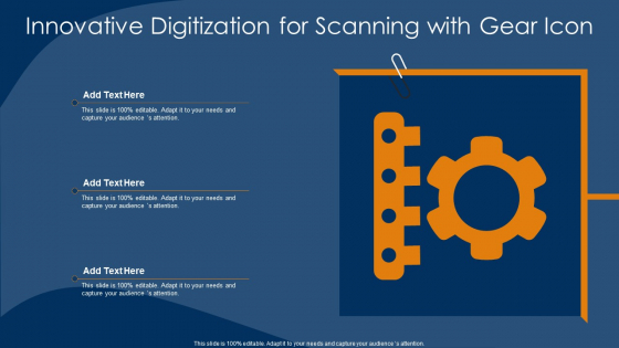 Innovative Digitization For Scanning With Gear Icon Clipart PDF