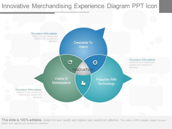 Innovative Merchandising Experience Diagram Ppt Icon