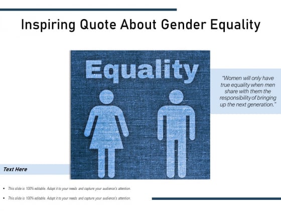 Inspiring Quote About Gender Equality Ppt PowerPoint Presentation Show Examples PDF