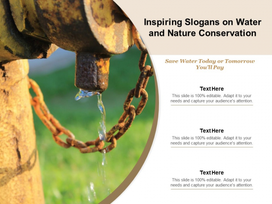Inspiring Slogans On Water And Nature Conservation Ppt PowerPoint Presentation Gallery Mockup PDF