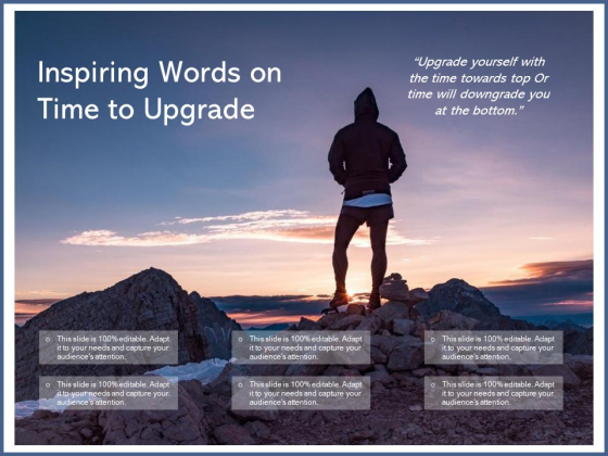 Inspiring Words On Time To Upgrade Ppt PowerPoint Presentation Pictures Maker PDF