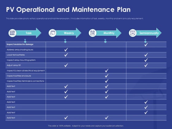 Installing Solar Plant Commercial Building PV Operational And Maintenance Plan Portrait PDF Installing Solar Plant Commercial Building PV Operational And Maintenance Plan Portrait PDF