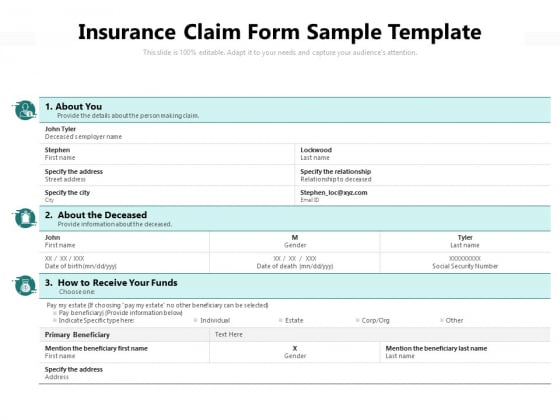 Insurance Claim Form Sample Template Ppt PowerPoint Presentation Summary Outline Insurance Claim Form Sample Template Ppt PowerPoint Presentation Summary Outline