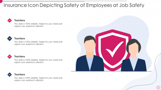Insurance Icon Depicting Safety Of Employees At Job Safety Microsoft PDF