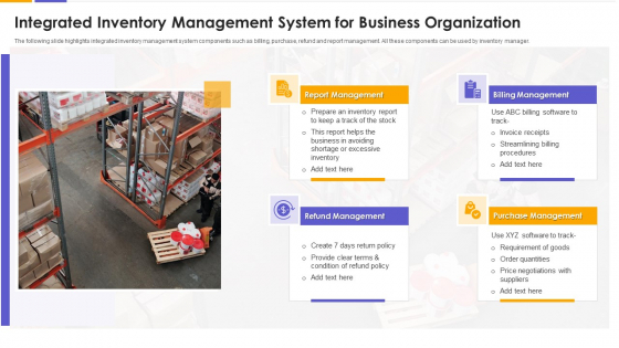 Integrated Inventory Management System For Business Organization Formats PDF