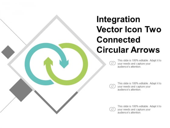 Integration Vector Icon Two Connected Circular Arrows Ppt Powerpoint Presentation Summary Aids